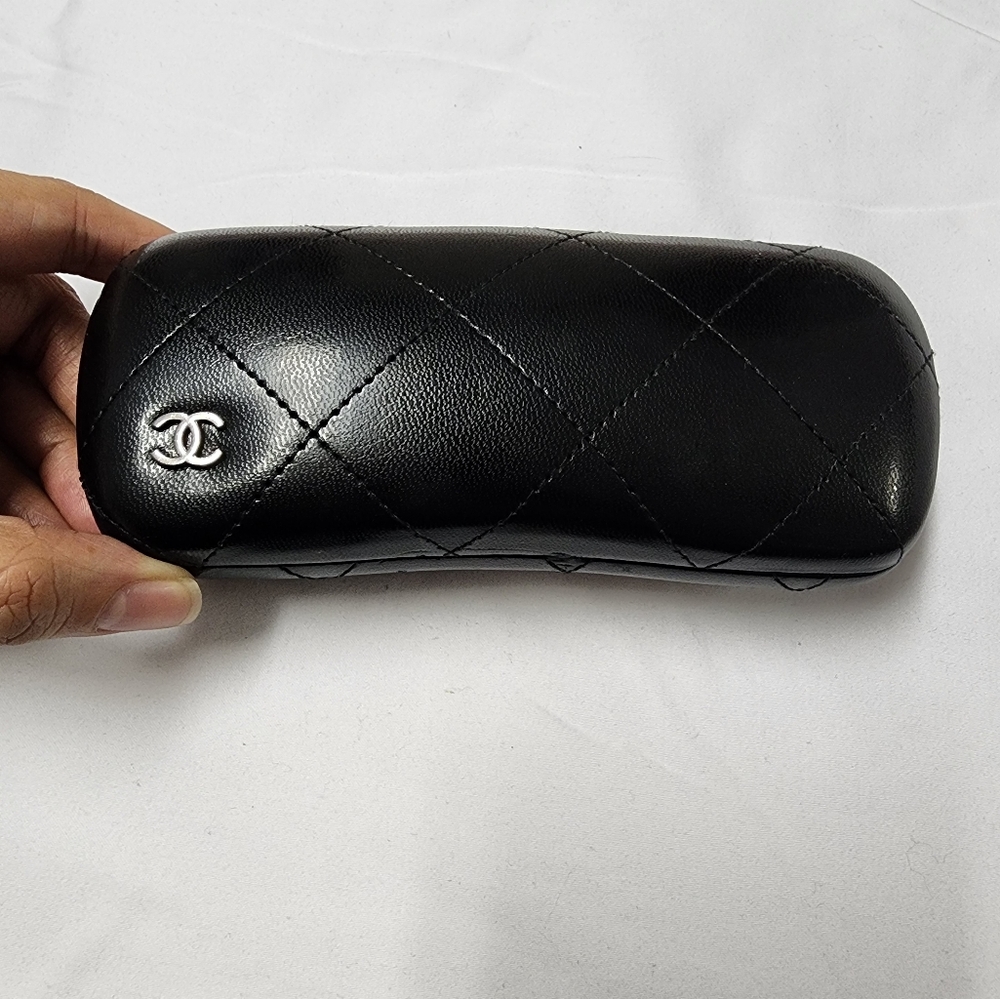 CHANEL Black Quilted Glasses Case
